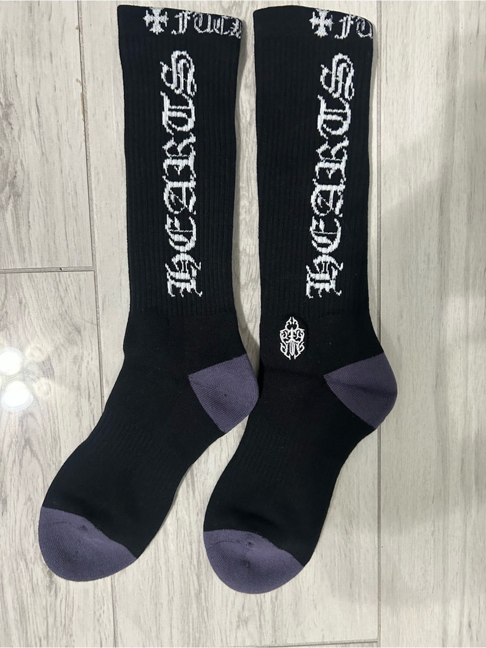 White and Black Logo Socks